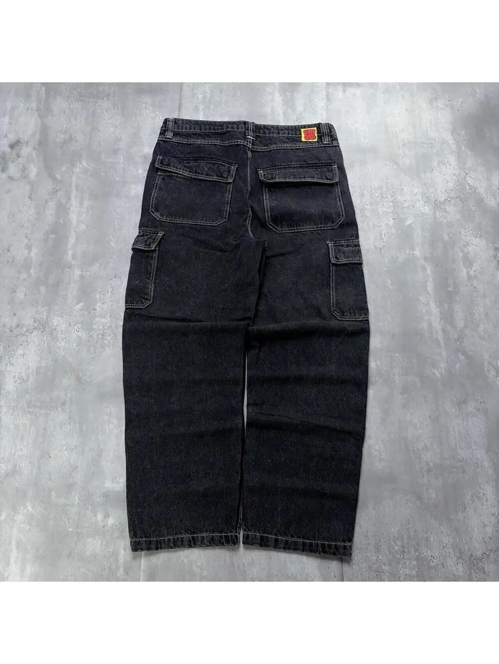 Y2K Black Empyre Grunge Baggy Skater Cargo Denim Jeans